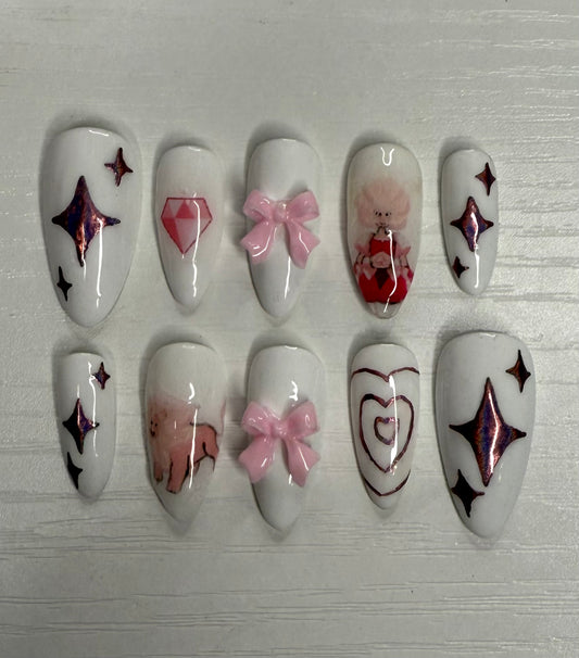 Steven universe Pink diamond nails